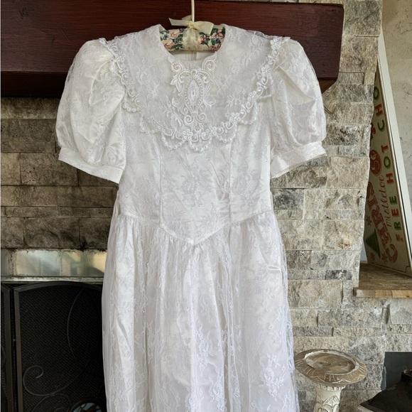 Vintage Girls Dress Jessica McClintock Lace Dress size 8 - Picture 10 of 12